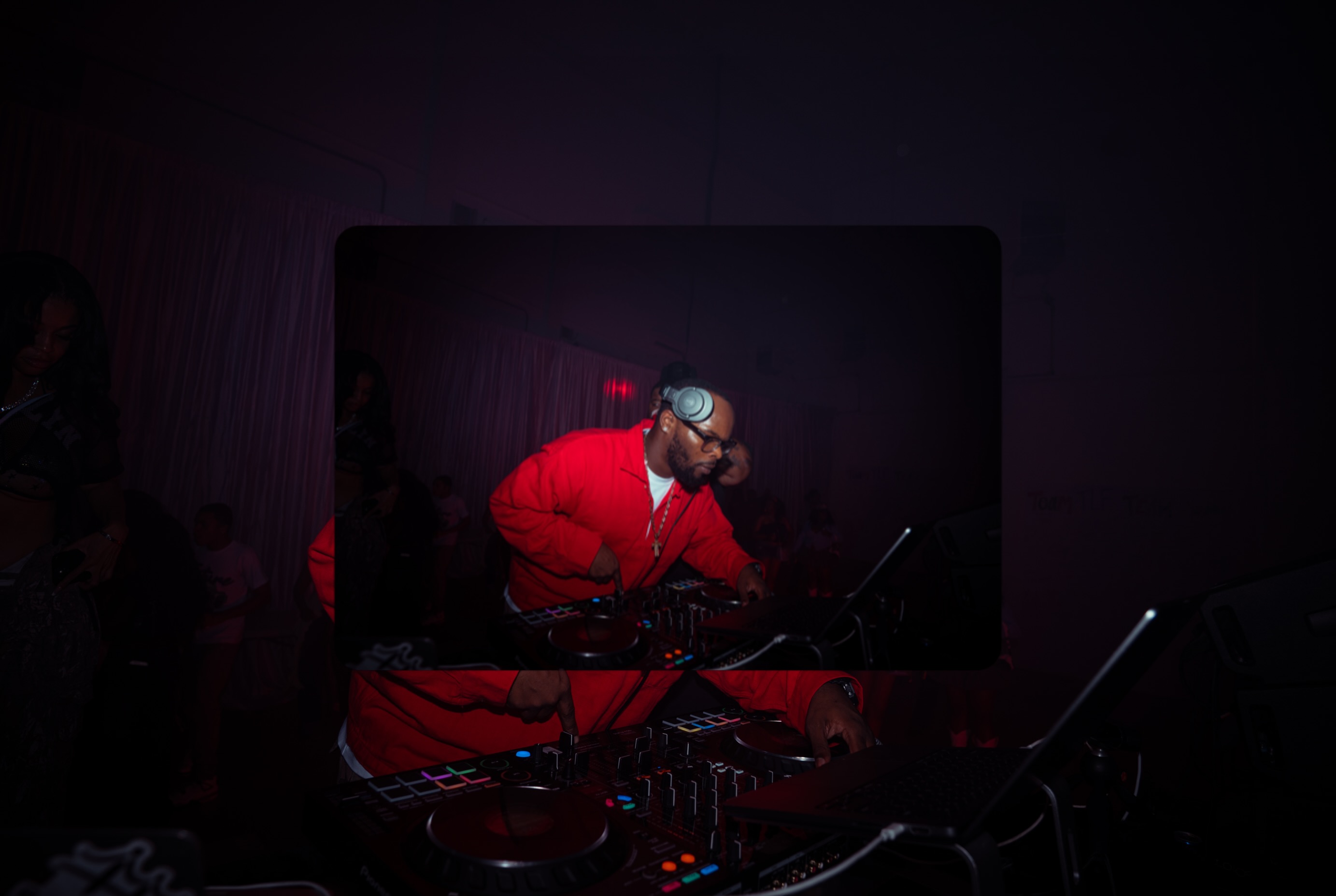 Devon Marchaun DJing during a live event